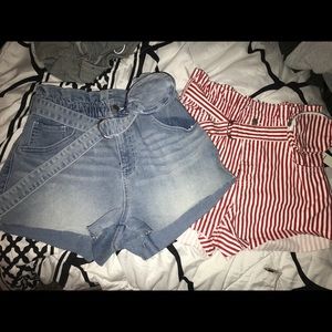 Bundle Of Two High Waisted Shorts With Belt Bags🖤